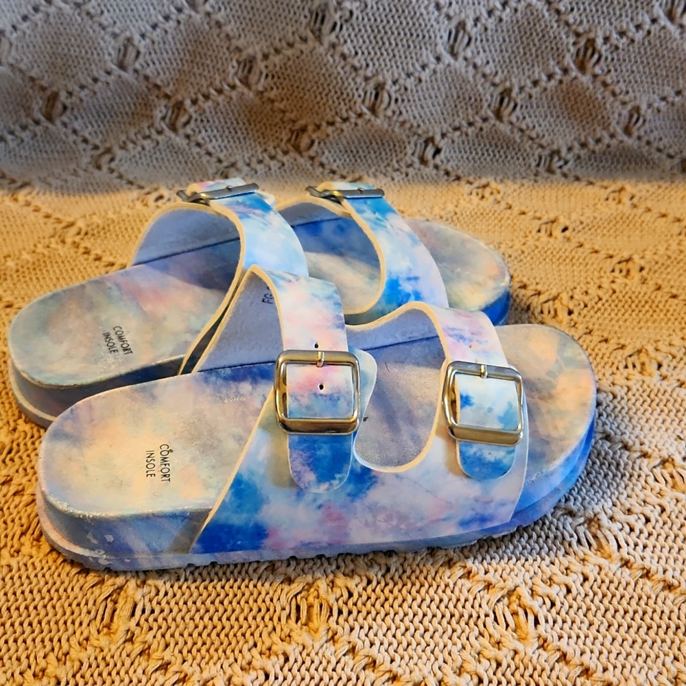 Girls Tye dye slip on sandals